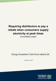 Consultation paper - Requiring distributors to pay a rebate when consumers supply electricity at peak times