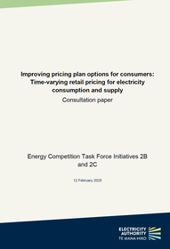 Consultation paper - Improving pricing plan options for consumers: Time-varying retail pricing for electricity consumption and supply