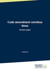 Code amendment omnibus #3 - Decision paper