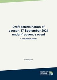 Draft determination of causer: 17 September 2024 under-frequency event