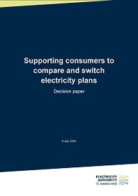 Decision paper - Supporting consumers to compare and switch electricity plans