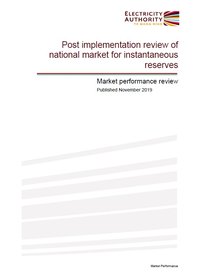 Post implementation review of national market for instantaneous reserves