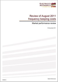 Review of August 2011 frequency keeping costs