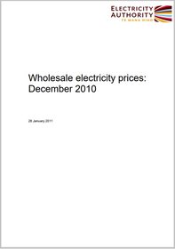 Wholesale electricity prices December 2010