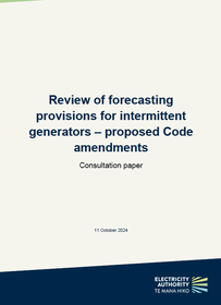 Review of forecasting provisions for intermittent generators - proposed Code amendments